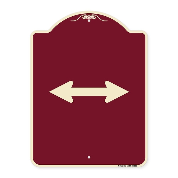 Signmission Bidirectional Arrow Black Heavy-Gauge Aluminum Architectural Sign, 24" x 18", BU-1824-24312 A-DES-BU-1824-24312 - main